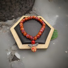 7  Plus Stretch Bracelet Set Stone/Glass Bead Angel Charm New Free Ship B8846