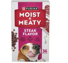 Purina Moist and Meaty Steak Flavor Soft Dog Food Pouche 36 ct. Pouch