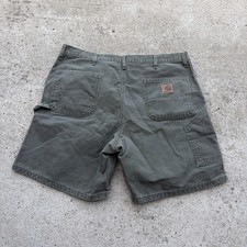 Vintage Y2K Carhartt B25 MOS Moss Green Carpenter Short Workwear 42 X 7.5