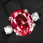 Sunset Padparadscha Sapphire 3.30Ct 925 Sterling Silver White Gold Ring Size 5.5