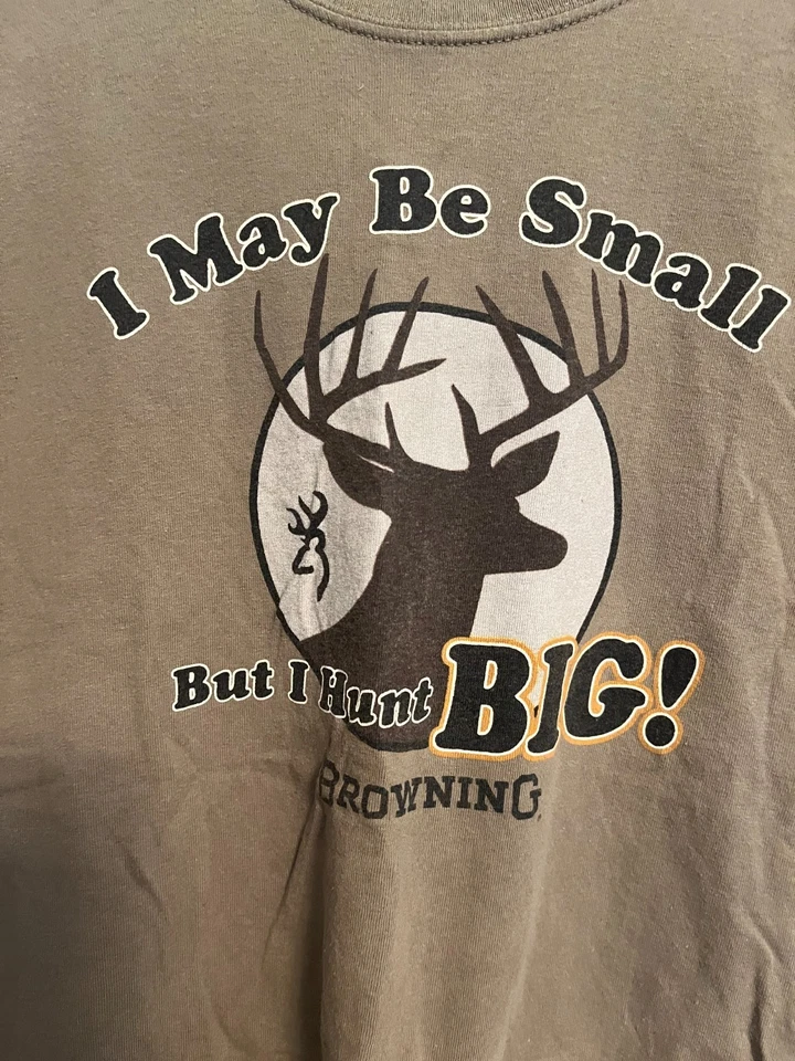 Camiseta juvenil Browning "I May be Small but I Hunt Big" talla XL ciervo tostado/marrón Foto 2 de 4