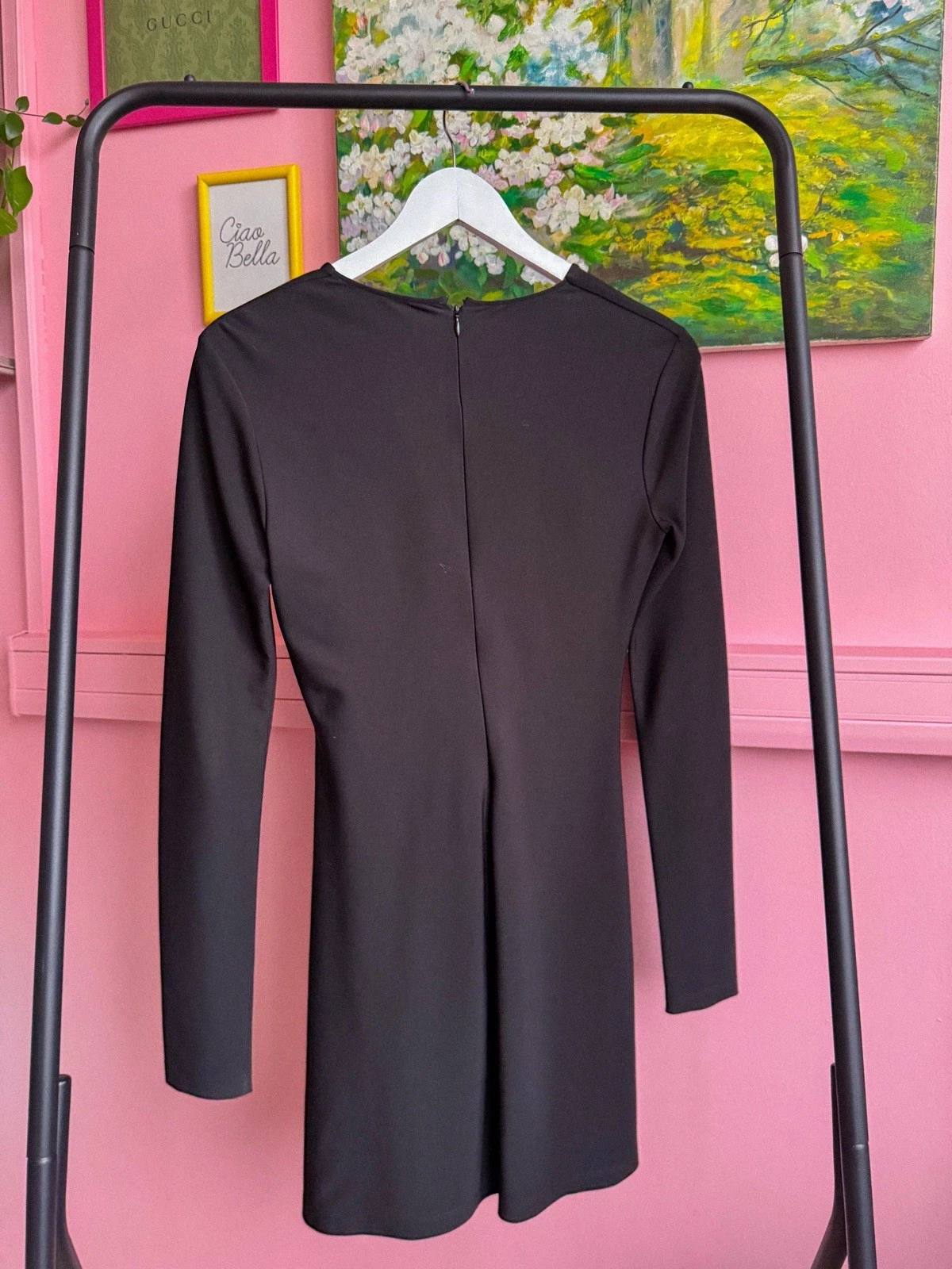 OFF WHITE Vestito Donna Nero Finto Avvolgente "DRESS" Tg S