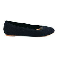 Womens 9 M Lucky Brand Erin Ballet Flats Black Knit Fabric Comfort Low Shoes