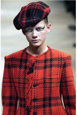Collectable Vintage F'03 Yohji Yamamoto Wool Houndstooth RED Hat Beret NWOT