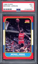 1986 Fleer #8 Michael Jordan Rookie PSA 3 Vintage HOF RC Basketball Card (0583). rookie card picture