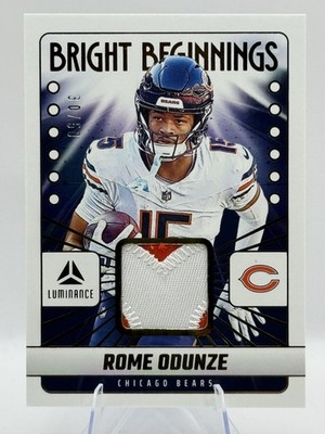 2025 Panini Luminance Rome Odunze Bright Beginnings Gold #/50 Bears MEM Rookie