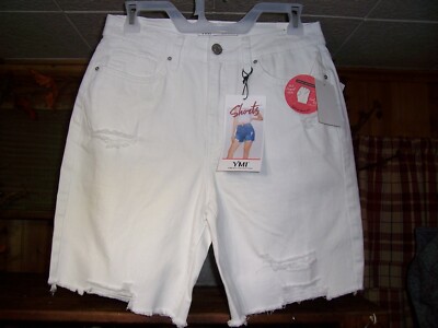YMI DREAM COLLECTION LADIES WOMENS SHORTS SIZE 1/25 WHITE DENIM CASUAL SUMMER 