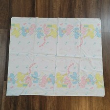 Vintage 80s Carebear Care Bear Cotton Flannel Baby Receiving Hospital Blanket