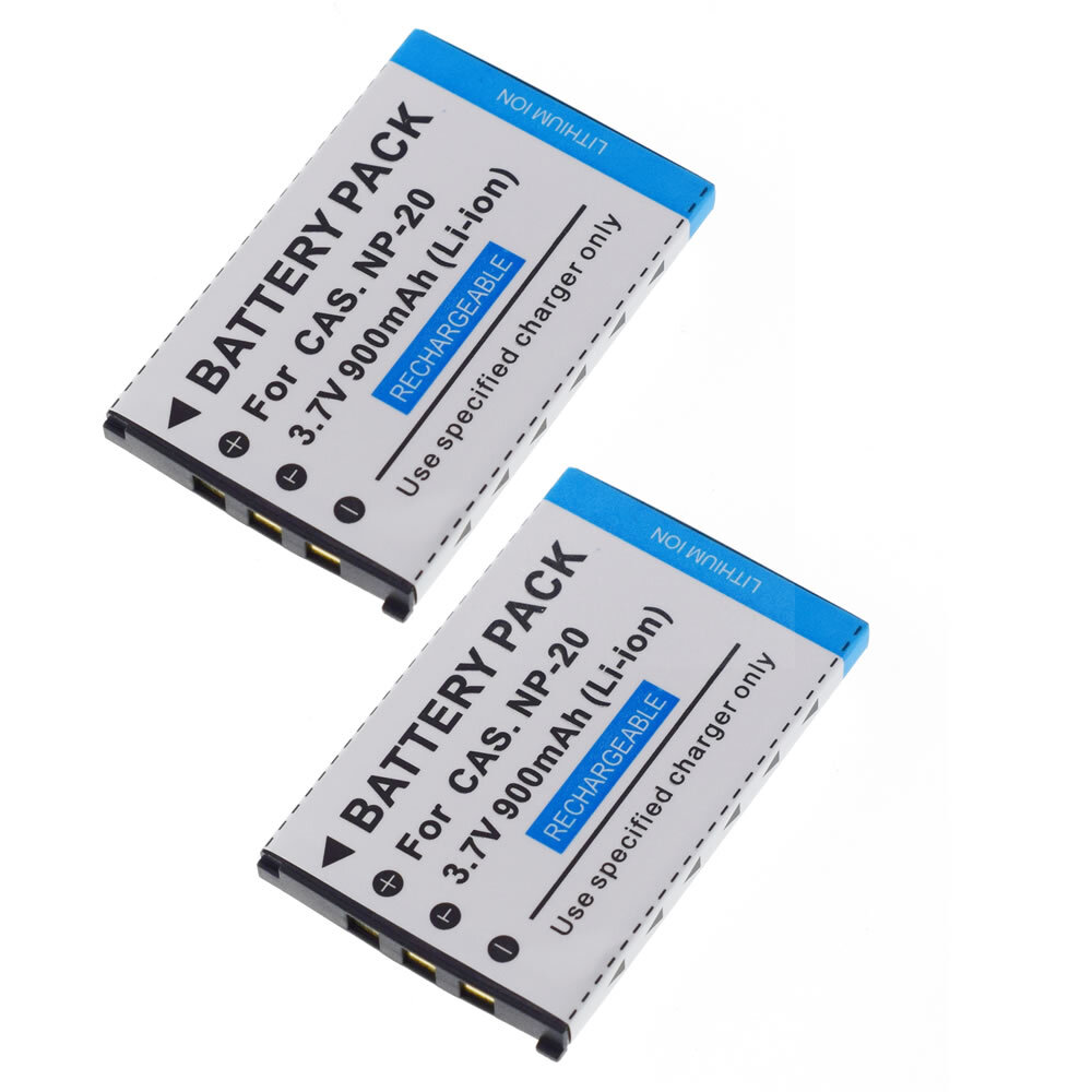 2Pcs Battery for Casio NP20 EXILIM M2 Card EX-S880 EX-M1 EX-M2 EX