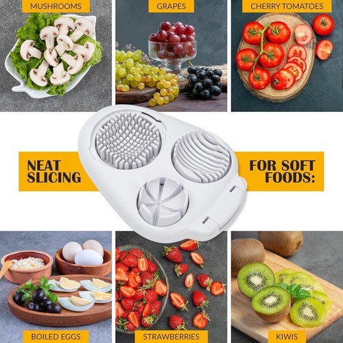 Egg Slicer for Hard Boiled Eggs-3 Slice Modes,Heavy Duty,Kitchen Chopper Tool - Picture 2 of 8