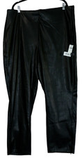 NEW Old Navy Faux Leather Pants Womens Size 22 Black Extra High Rise Skinny 44