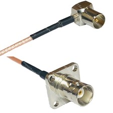 RG316 DVB Pal Male Angle to BNC Flange Female Coax RF Cable USA-Ship