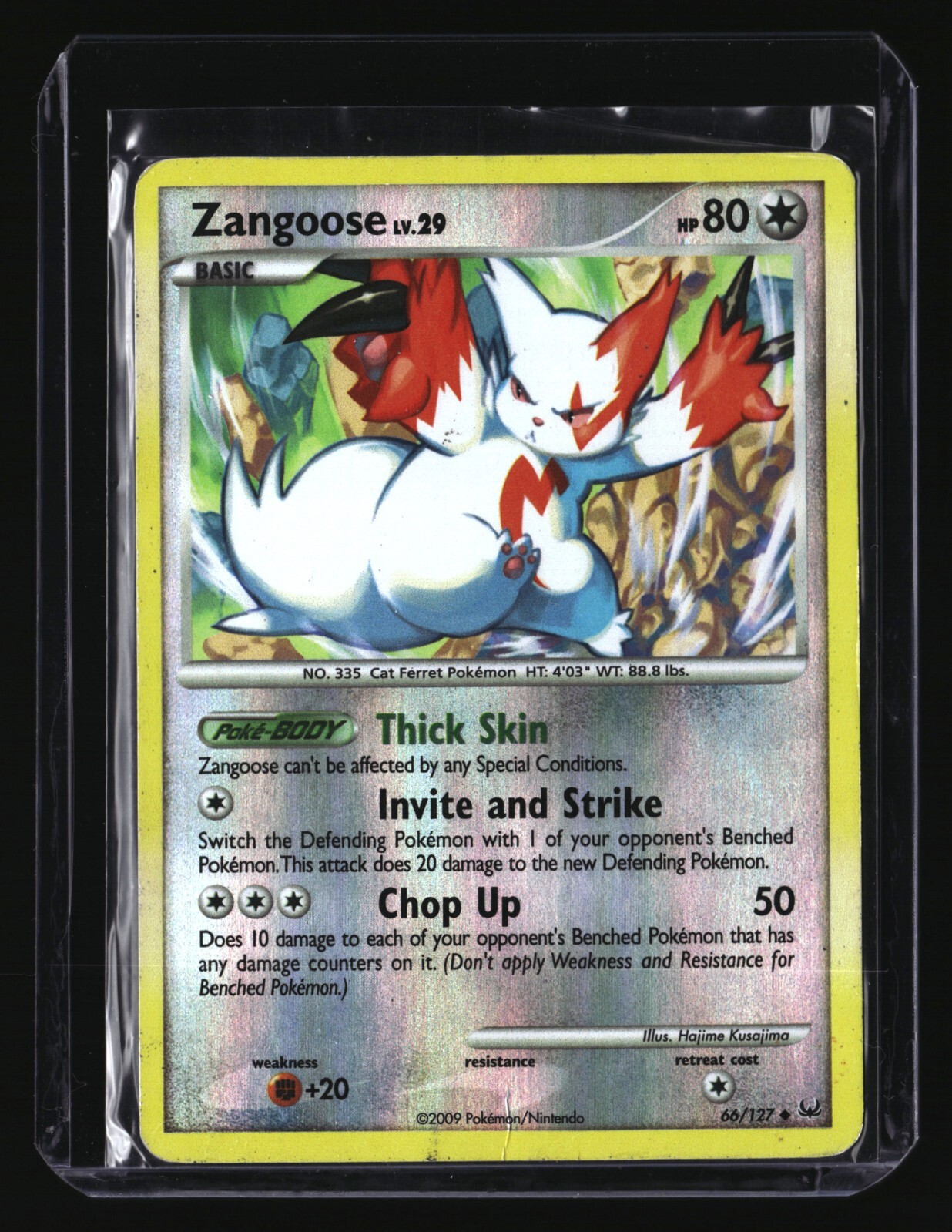 Pokemon ZANGOOSE  66/127 Reverse Holo (2009 Platinum) LP/Light Play