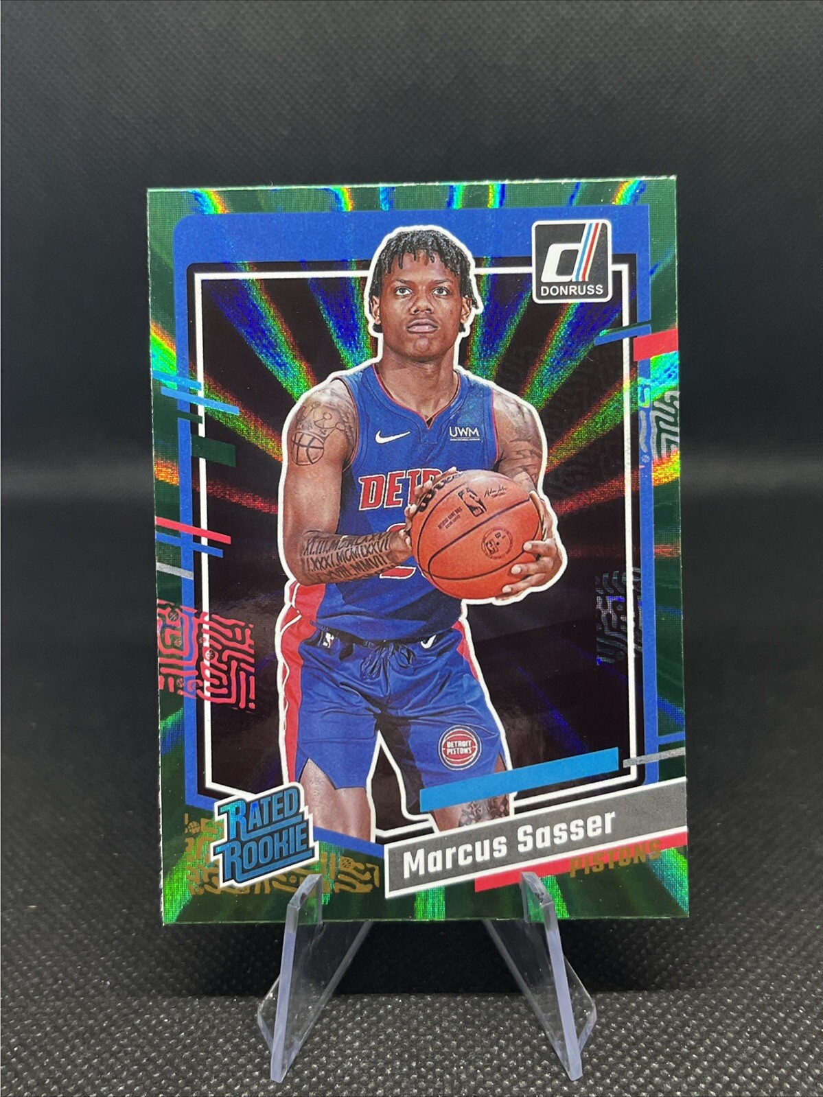2023-24 Panini Donruss - Rated Rookie Holo Green Laser #222 Marcus Sasser (RC)