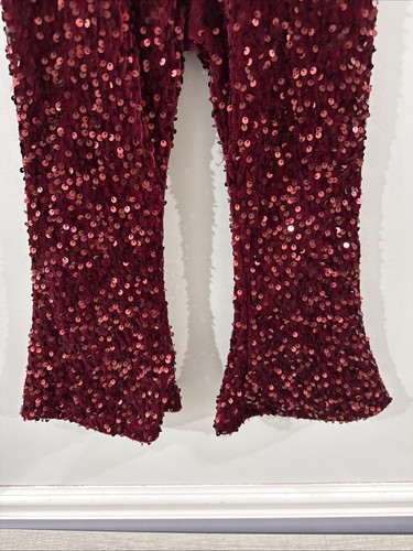 Boutique Abby & Evie Girls Size 6 Red Sequins Pants - Picture 2 of 4