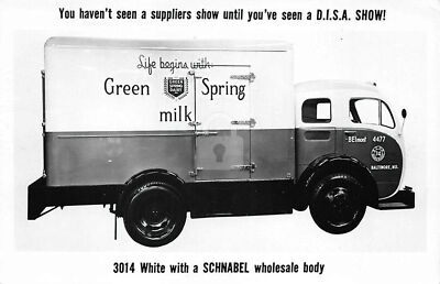 Baltimore MD Green Spring Milk Delivery Truck Photo Postcard Copy