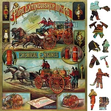 Wooden Jigsaw Puzzle for Adults by FoxSmartBox - 340 pieces - Firefighters