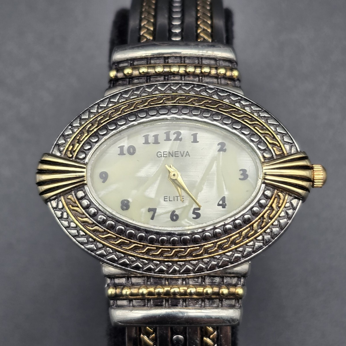 Montre-bracelet Antique Geneva Elite En Argent Et Galets - Modèle Féminin, Fabriqué Avant 1920 - Occasion