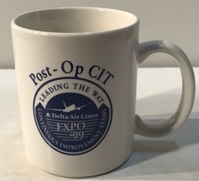 Delta Air Lines Expo 99 Coffee Mug Vintage aircraft Man Cave Collectible rare