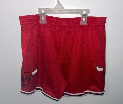 Vintage Champion Chicago Bulls Youth L Basketball Shorts 90s USA Red - Picture 2 of 3