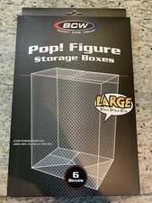 (6) BCW Funko POP! LARGE Figurine STORAGE BOX Display Clear Plastic Figure Case