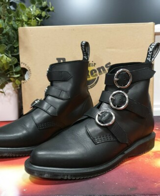 WOW!!! DR MARTENS MAUDIE BLACK LEATHER ANKLE BOOTS SIZE UK UK