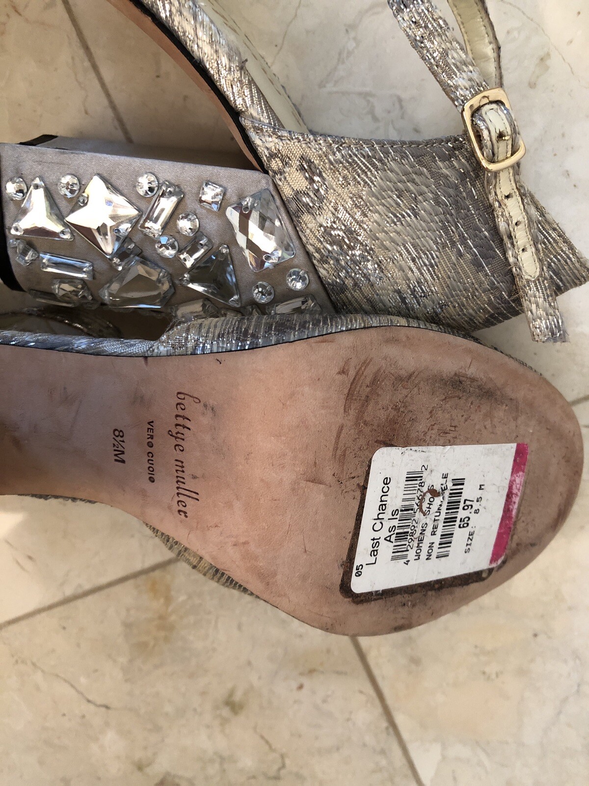 SAINT LAURENT Scarpe Bettye Muller tacco cristallo punta chiusa NUOVE