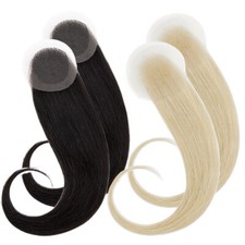 Full Lace Base Real Human Hair Topper Cover-up Patches Women Hairpiece 8"16"18"