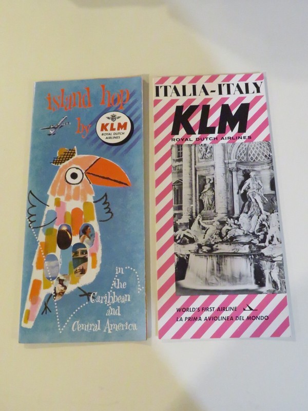 Lot of 2 KLM Travel Brochures 1960s =