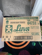 VTG Luvs Shipper Box Disposable Diapers  Baby Accessory Box Only 80s Prop