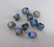 6mm Swarovski Aquamarine AB Satin Bicone / Beads - 5301 x 20 Pieces