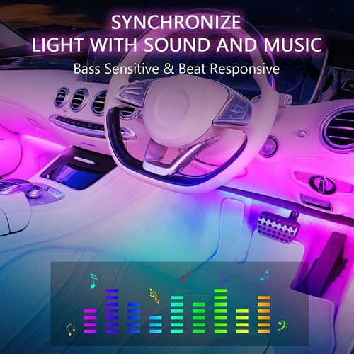 Striscia LED Auto, Luci LED Interne per Auto con 48 LEDs, 9 Colori Luci - Foto 5 di 8