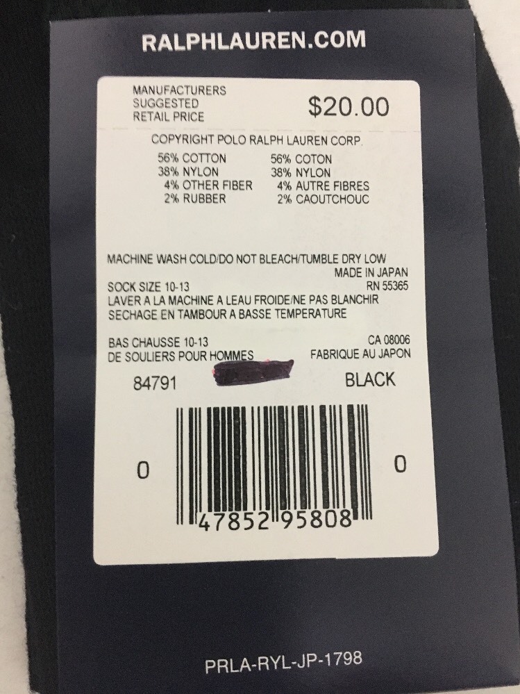 PONY Polo Ralph Lauren pantaloni neri cotone da uomo taglia 10 13 prezzo al dettaglio $20