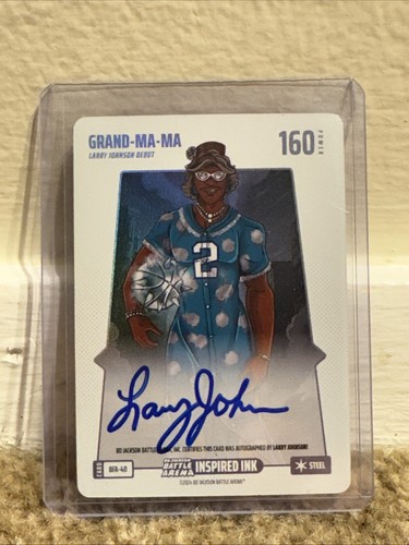 2024 Bo Jackson Battle Arena Grand-Ma-Ma Larry Johnson Steel Auto On Card BFA-40