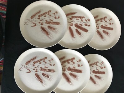 Lot de 4 assiettes plates épi de blé Atelier d'Art Lunéville de 24,3 cm