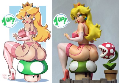 Peach Garage Kit Pinup Figure 3D Print UNPAINTED UNASSEMBLED Resin Model