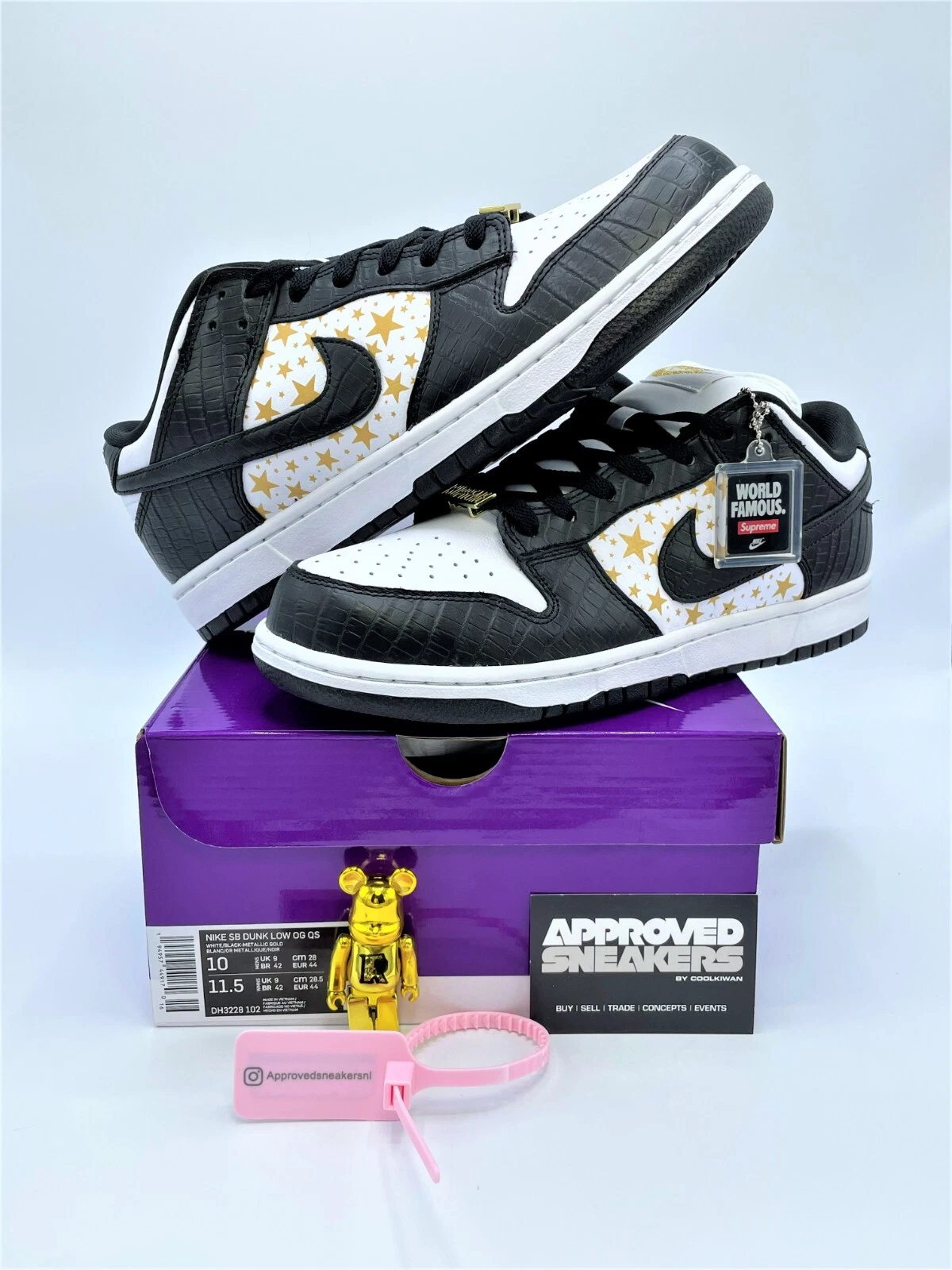 Nike Dunk SB Low Supreme Stars Black DH3228 102 US10 44