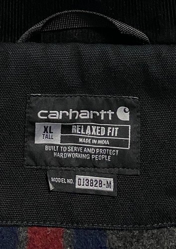 Carhartt Duck Detroit Blanket Lined Canvas Jacket 103828 Black Mens Size XL Tall - Picture 14 of 15