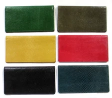 Checkbook Cover Leather Genuine Snakeskin  NEW Blue