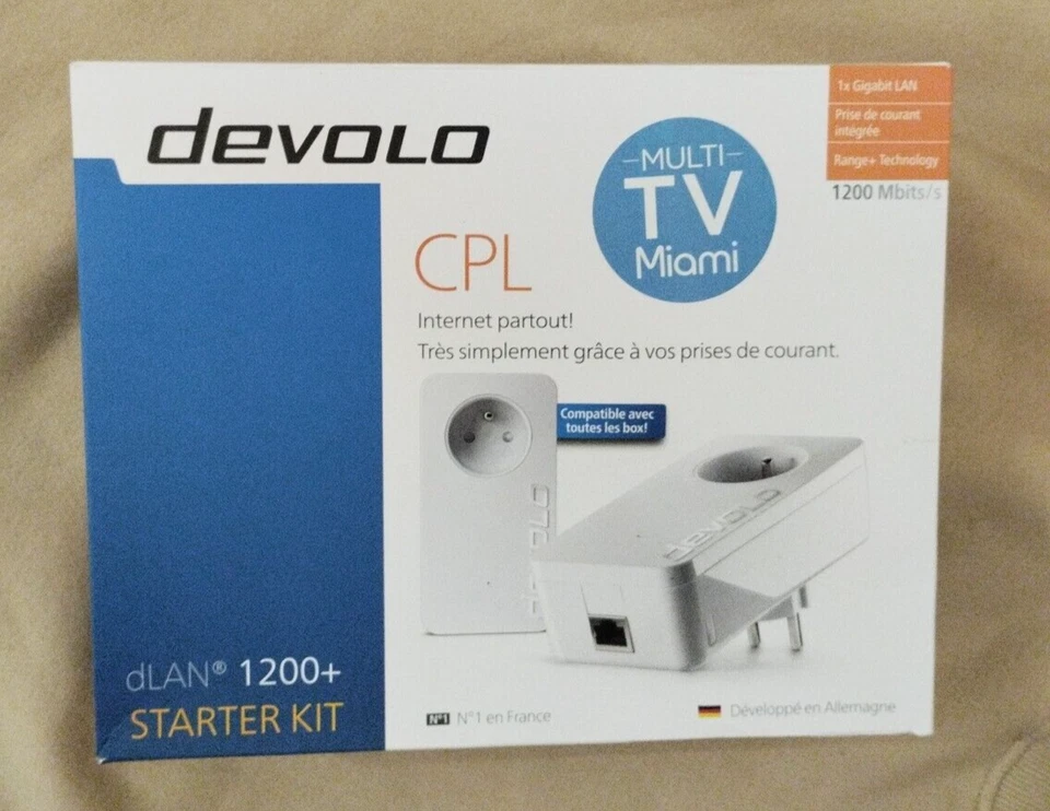 CPL DEVOLO 1200 DLAN.            LA MEILLEURE MARQUE D'ADAPTATEUR , KIT STARTER  - Bild 2 von 4