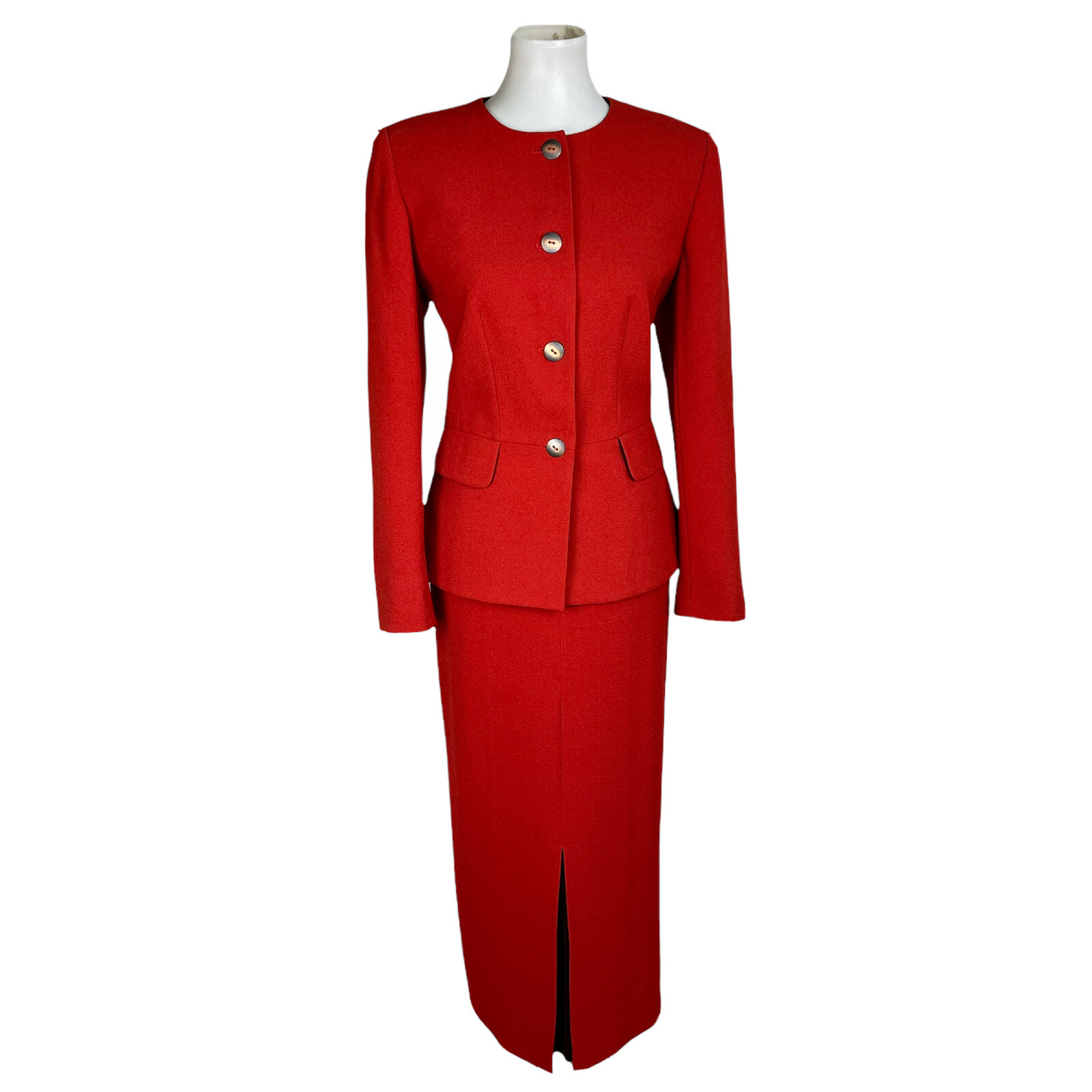 SAG HARBOR 2PC Orange Polyester Lined Collarless … - image 3