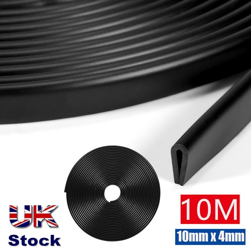 10M U-shape Car Door Boot Window Edge Protector Seal Strip Rubber Trim 10mmx 4mm - Picture 1 of 12