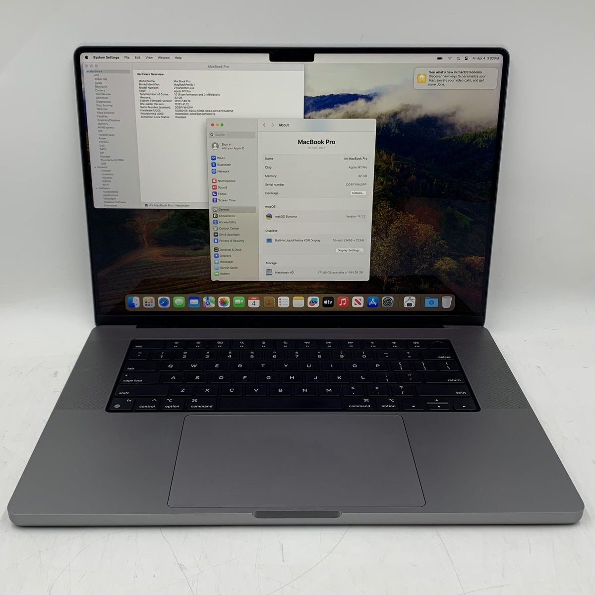 Apple MacBook Pro 16in 2021 M1 Pro 10-Core 512GB SSD 32GB