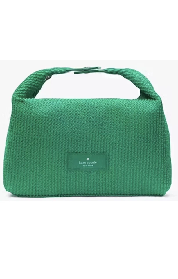 BOLSA COSMÉTICA ACANALADA KATE SPADE / ESTUCHE VERDE NUEVO EN PAQUETE Foto 2 de 2