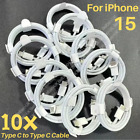 Lot of 10 Usb-C to Usb C Cable Braided Pd Fast Charger For iPhone 15Pro Max/Plus