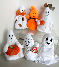 Ty Beanie Babies 6 Different HALLOWEEN GHOSTS, Mint w/ tags