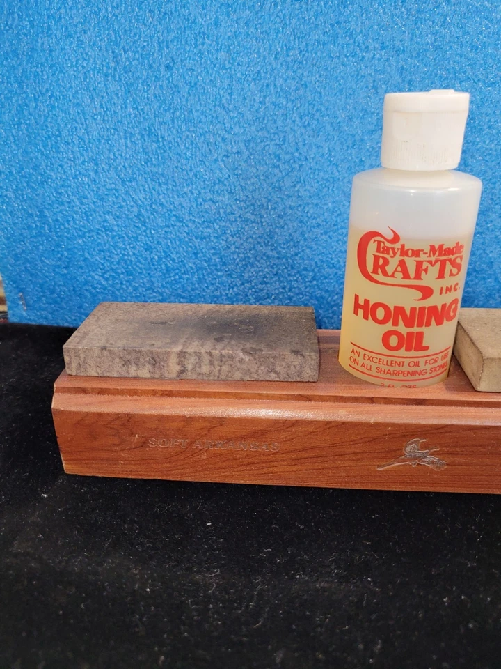 Juego combinado original suave y duro Arkansas Oilstone de colección hecho por Taylor Crafts. OBO Foto 2 de 4