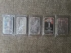 (5) ONE OZ .999 FINE SILVER BARS WESTMINSTER MINT