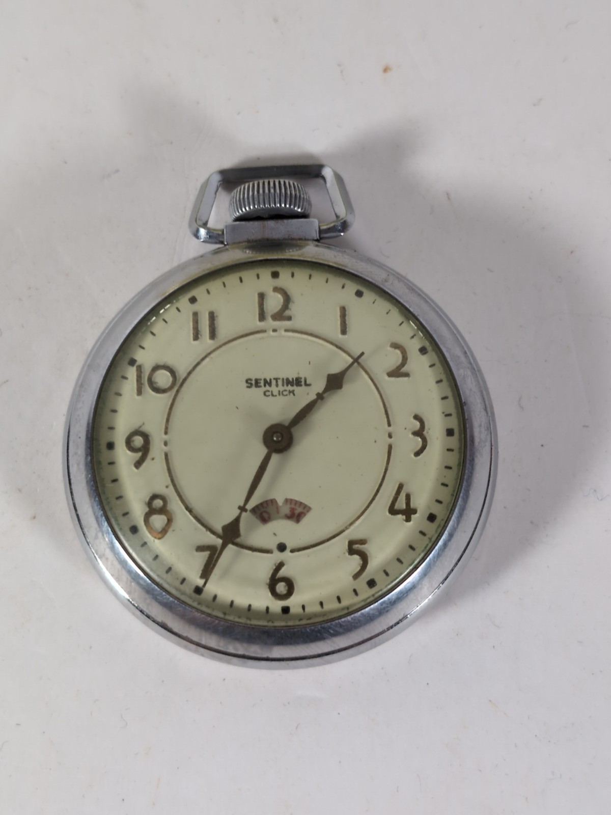 VINTAGE SENTINEL CLICK SECOMETER SECONDS RUNNING POCKET WATCH PARTS ONLY