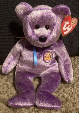 Ty Beanie Baby Dreamer The Purple Bear Stuffed Animal Plush Toy New NWT